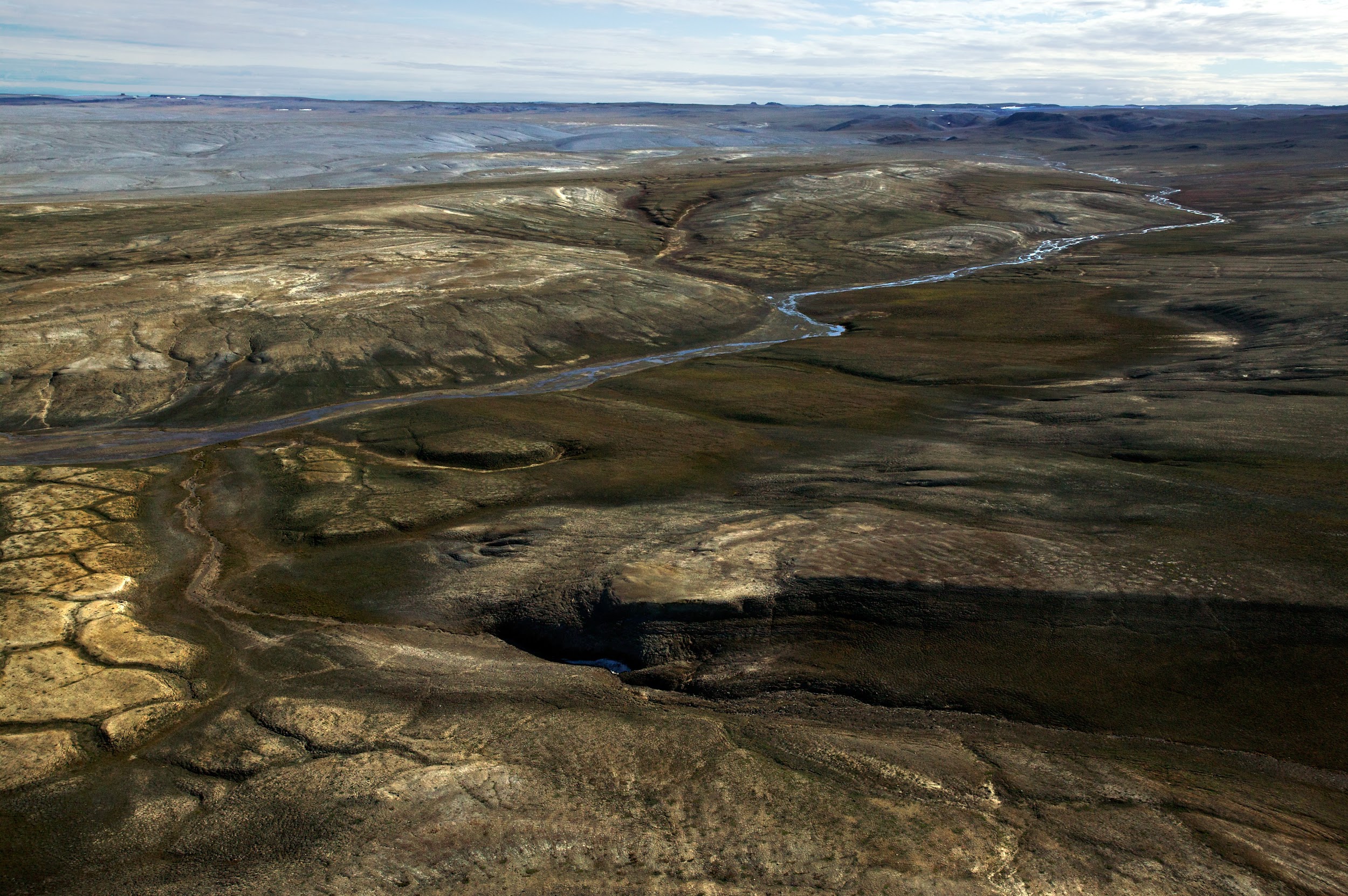 Vista del Cratere di Haughton sull'isola di Devon, Nunavut (Canada)