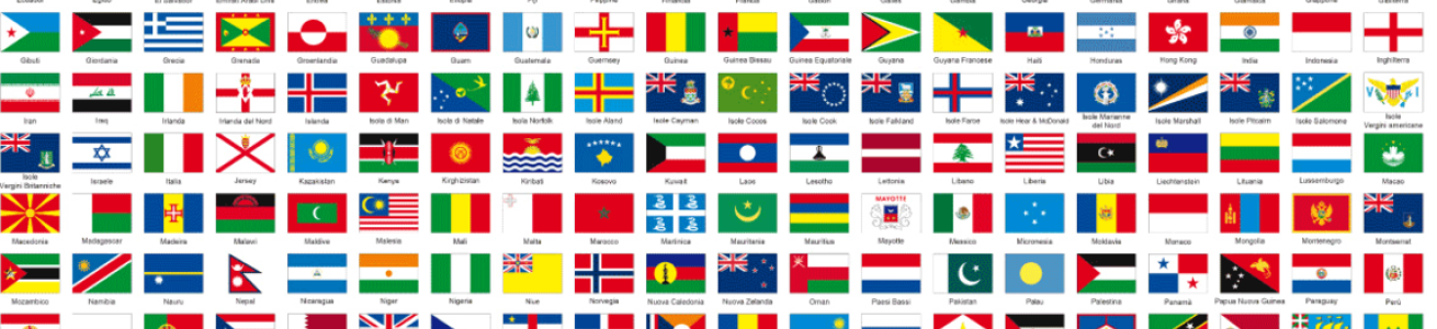 set of flags of foreign countries